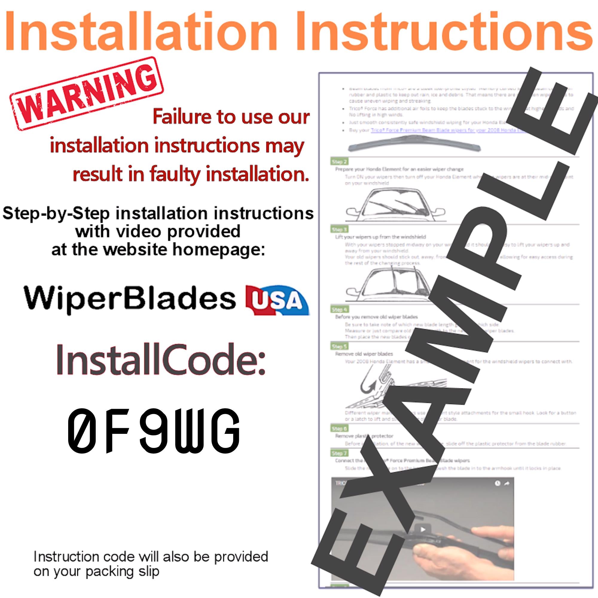 2013 Audi Q5 Wiper Blades Set w/2yr Warranty (Set of 2) Tempest Elite Wipers