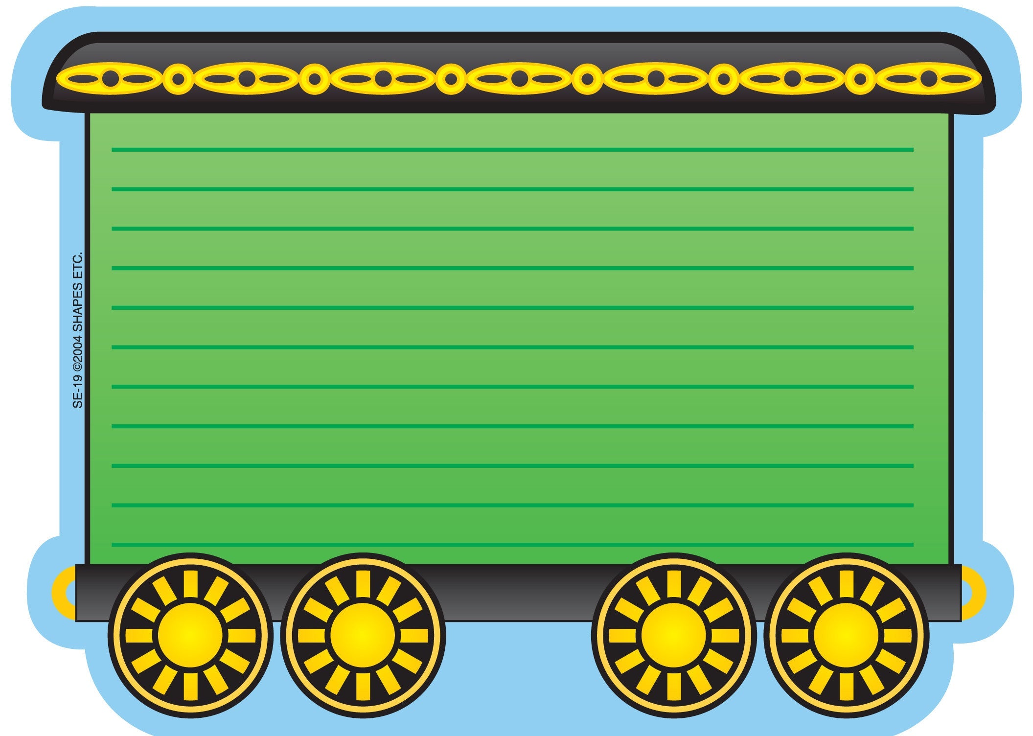 SHAPES ETC. Large Notepad - Box Car